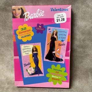 BARBIE Valentines Day Cards - 32 Fold and Seal Valentines